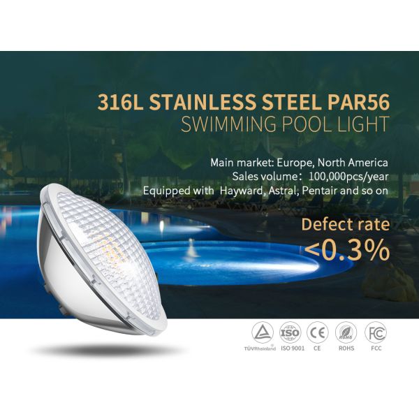 Quality Highlight 18W PAR56 1700LM Led Swimming Pool Light FCC wholesale