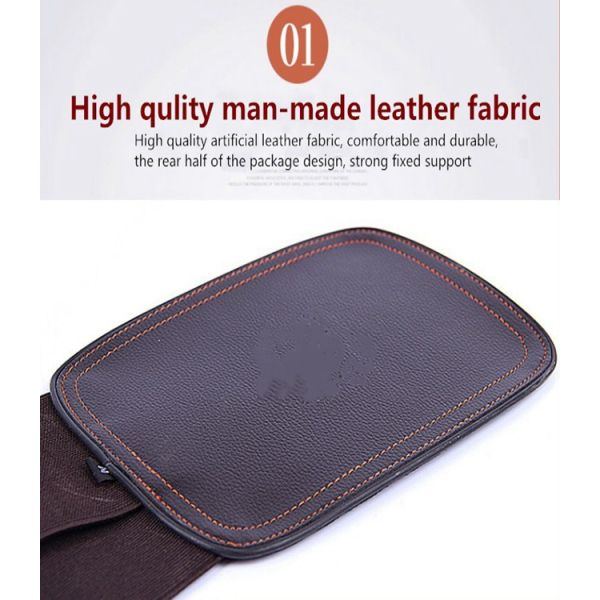 Leather Lumbar Belt Waist Support Lower Back Brace for Back Spine Pain Relief
