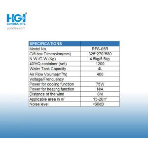 HGI Standing Industrial Portable Evaporative Cooler 3 In 1 4L GS 75W