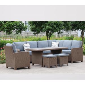 HW1014 Conversation Sectional Sofa Set Patio Furniture Sets Rattan Wicker