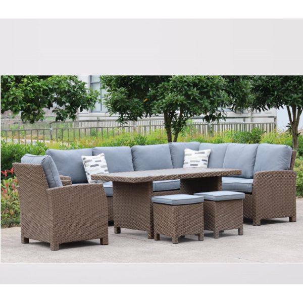 HW1014 Conversation Sectional Sofa Set Patio Furniture Sets Rattan Wicker