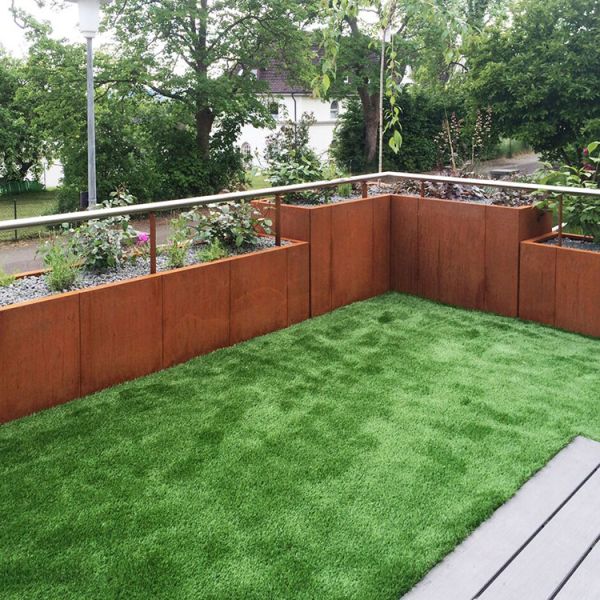 SGS TUV 0.8mm -2.0mm Prefabricated Corten Steel Planters Square Cube