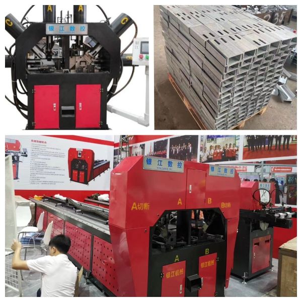 Electric Square Pipes Automatic Punching Machine With PLC Control