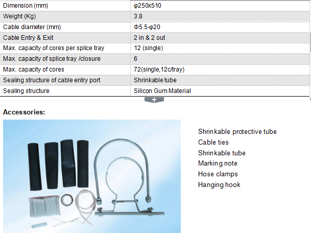 3 In 3 Out Outdoor Dome Type Splice Closure Fiber Optic , Optical Closure