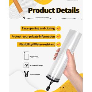 Mesh Zipper Pouch, Waterproof Zipper Bags, 8 Sizes Waterproof Plastic Document