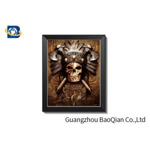 ODM 3D Picture Lenticular Printing Skull With Frame Deep Effect 0.65 mm PET