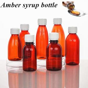 100ml 120ml Cough Syrup Bottle Oral Liquid Plastic Bottle PET Empty Round Amber