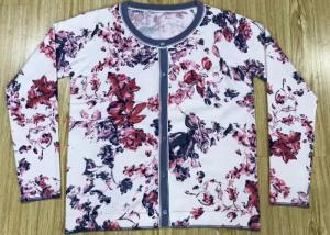 China Reactive Flowers Print Womens Knit Cardigan Sweater Manufacturer In China OEM Service on sale
