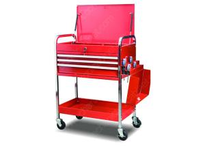 Cheap Cylinder Lock Portable Rolling Mechanics Tool Cart Folding 3 Drawer With Lid for sale