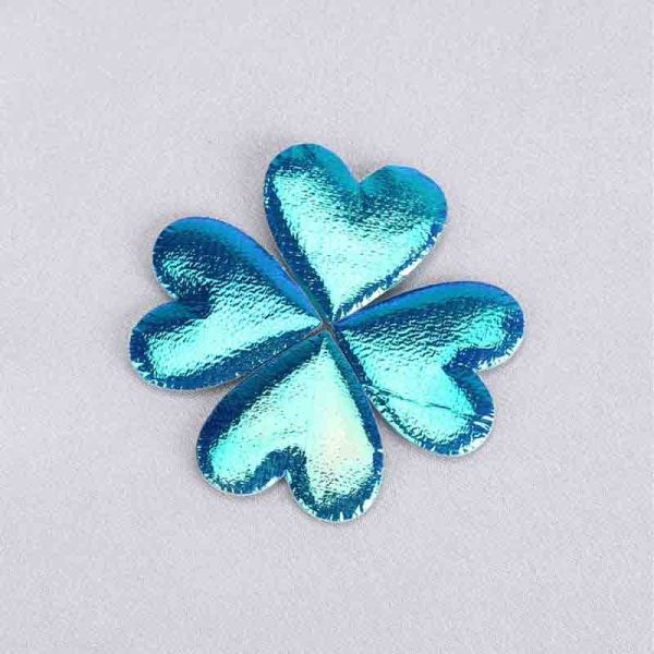 Quality Glitter Heart Ultrasonic Embossing Flowers Crafts Sparkling Blue Heart Padded Glitter wholesale