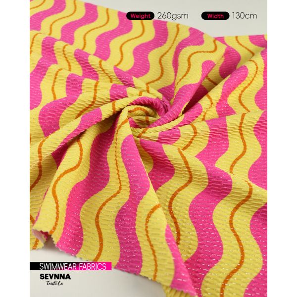 Quality Eco-friendly Recycled Swimwear Fabric with 78% Recycled Nylon 5% Metallic Silver and 17% Spandex wholesale