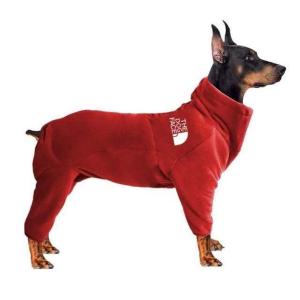 Zoopollo The Dog Face Fleece Warm Dog Coats With Legs Black Red
