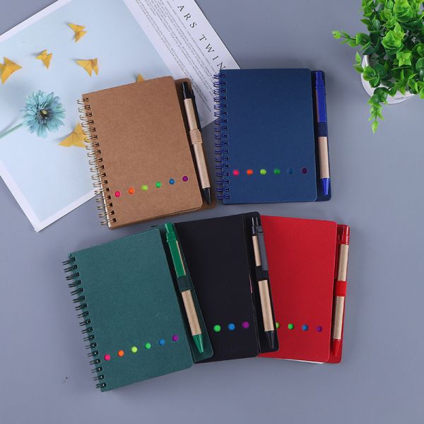 Craft Paper Cover Portable Notepads With Pen Memo Pad Sticky Custom Note Pad