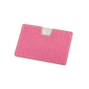 Rectangle Credit Card Organizer Wallet PU Leather Weave Wallet Debossing Logo