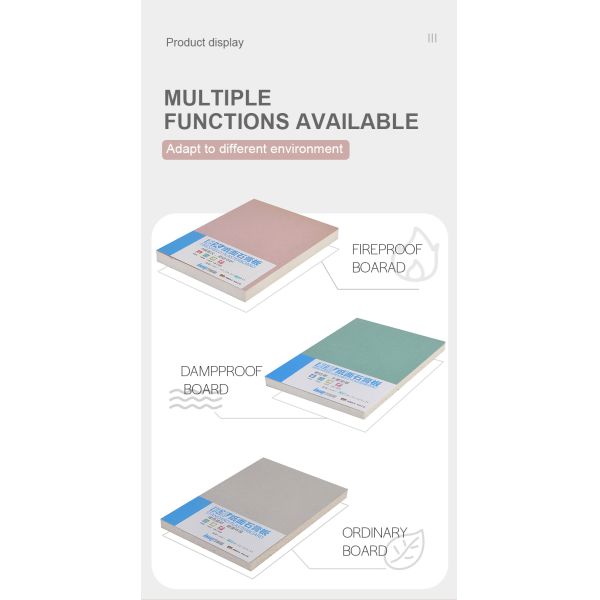 Fireproof Gypsum Board 1220x2440mm 12mm for Ceiling Tiles