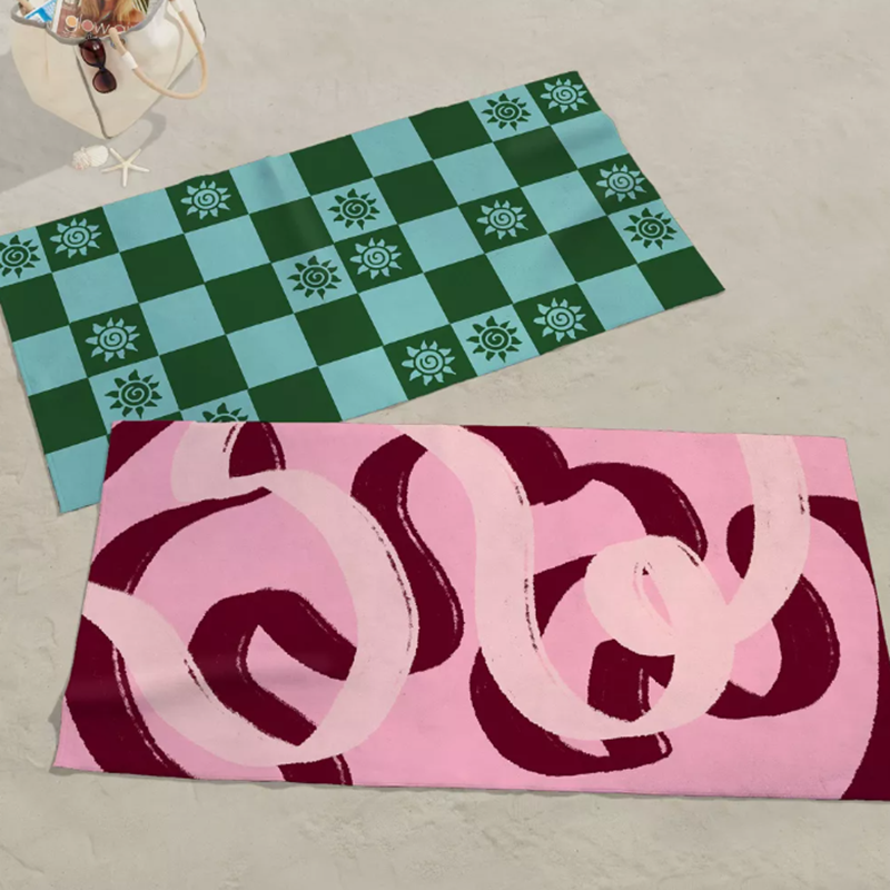 Personalised Microfibre Beach Towel with Ultra Absorbent Fast-Dry Fabric and