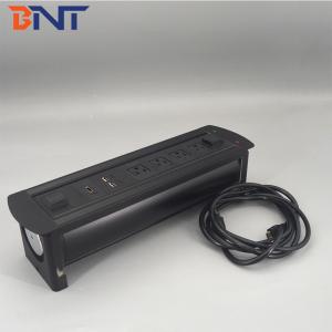 Hidden office motorized flip up power data desktop socket outlets