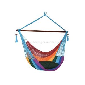 Cheap Multi Colored Rainbow Grand Caribbean Lounge Hammock Chair With Pillow 275 Pounds Capacity for sale