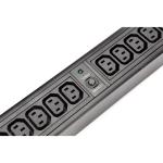 14 Way IEC Type PDU Extension Socket With On/Off Switch Powermeter