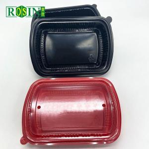 Rectangular Plastic Disposable Food Containers Thermoformed With Cover