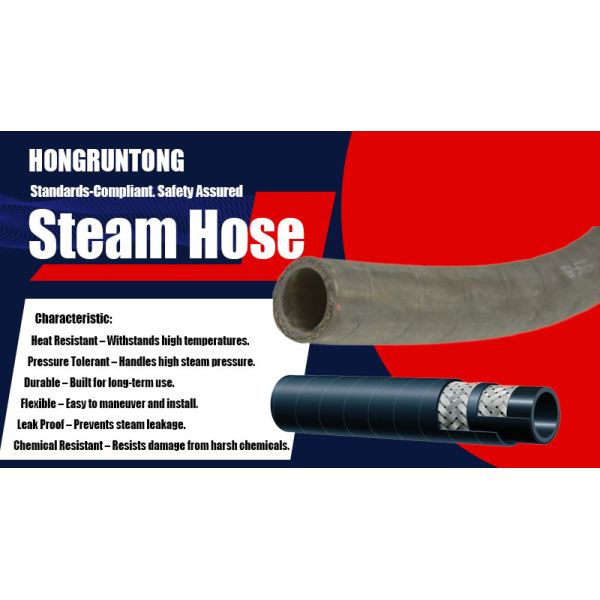 Flexible Steam Transfer Hose Epdm Braided Steel Sizes 1/2”To 2”Leak Proof Design