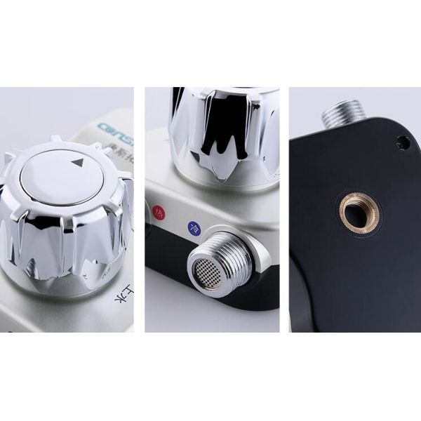 Square Mounted Thermostatic Control Valve , Water Solar Shower Thermostatic