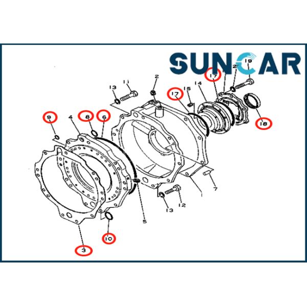 134-15-05110 1341505110 Transmission Valve Seal Kit For D53A D53P Komatsu Bulldozers