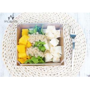 Brown Kraft Paper Takeaway Boxes With Clear PET Lids Cake Leak Proof