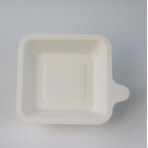 110mm Oilproof Square Compostable Plates , Waterproof Disposable Bagasse Plates