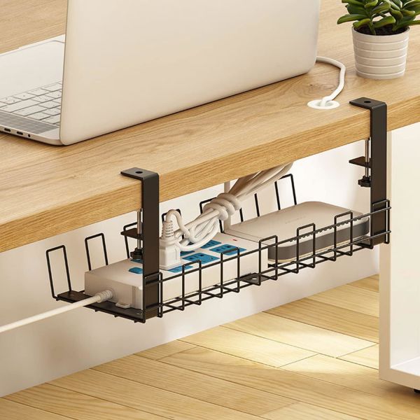 Quality Metal Desk Cord Holder Perfect Solution for Cable Management Under Desk in Living Room wholesale