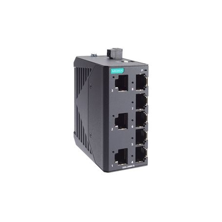 Secure 8-port entry-level unmanaged Ethernet switches with metal housing Moxa