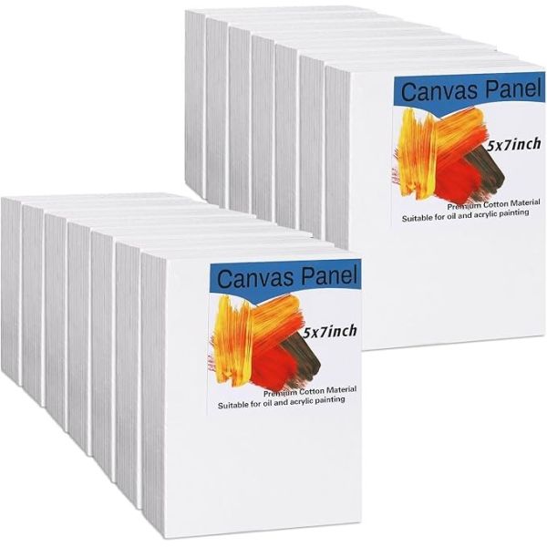 5 x 7 Inch Bulk Small Blank Canvas Panels Drawing Boards For Painting Art