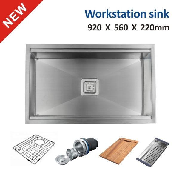 Quality 16 Gauge Workstation Sink , Brushed Single Bowl Drop In Sink wholesale