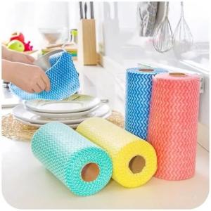 China BSCI Washable Spunlace Cleaning Wipes Cloths Roll Nontoxic Disposable on sale