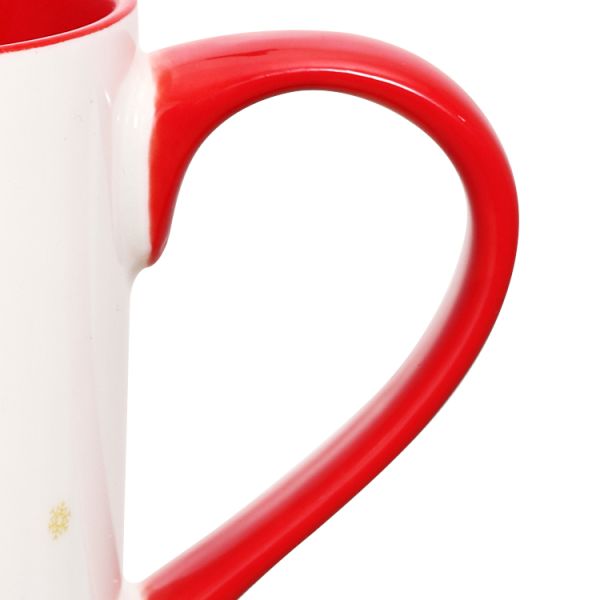 400ml Ceramic Coffee Cups , Porcelain Christmas Mugs With Cute Santa Claus Pattern