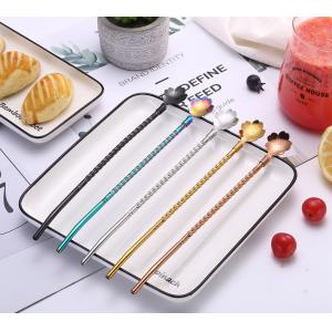 Spoon Type Reusable Stainless Steel Straws In Fashionable Design 22.2*2.5cm