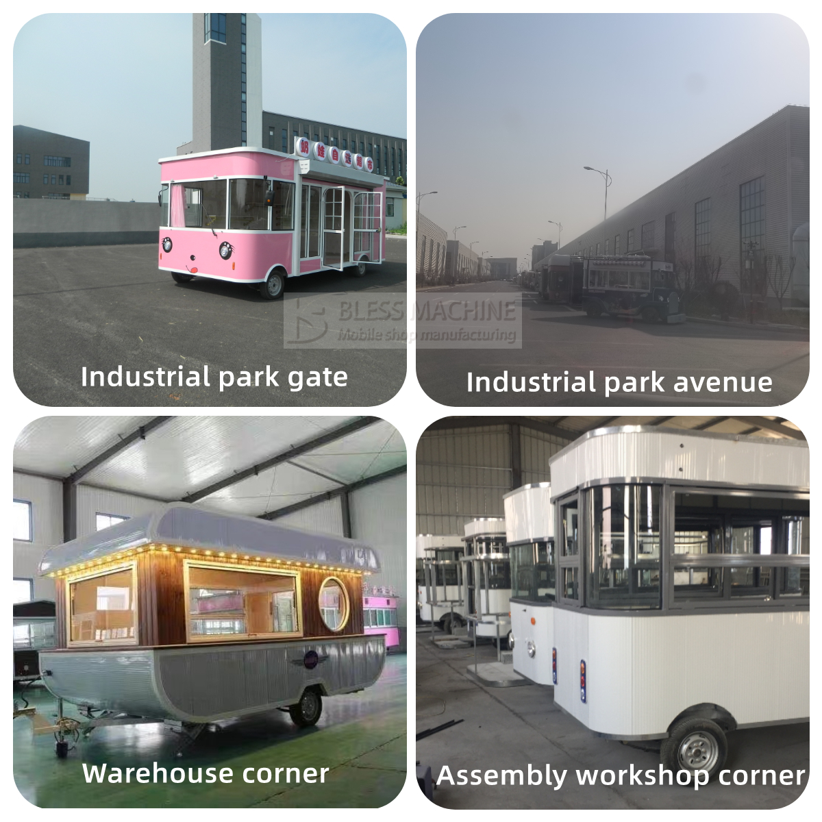 Multipurpose Mobile Fast Food Snack Alcohol Beverage Ice Cream Trailer Cart for Bakery