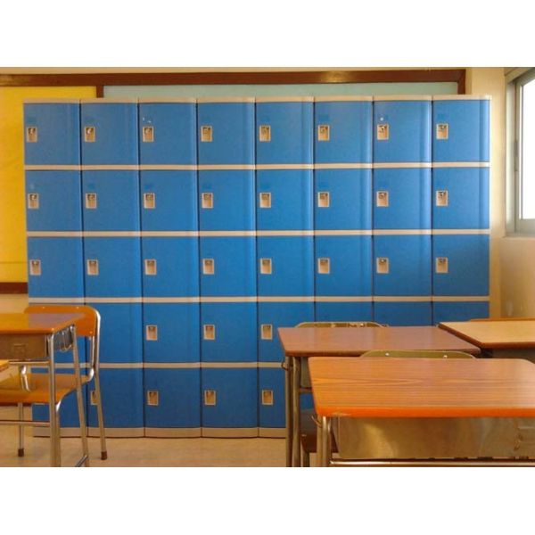 5 Comparts 1 Column Blue Plastic School Lockers With Master Combination Padlock