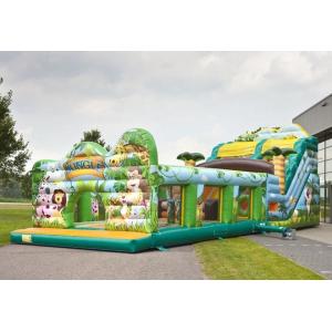 Cheap Safety Jungle World Commercial Inflatable Slide With Obstacle Course for sale
