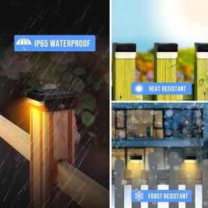 20 Lumen Solar Fence Light with Monocrystalline Silicon Panel Black ABS PMMA