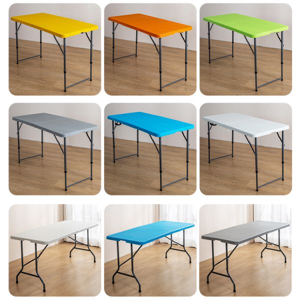 Portable HDPE Plastic Metal Adjustable Folding Table for Hotel Restaurant and Banquet
