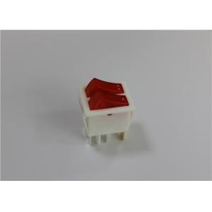 Mini 4/6 Pins Red Illuminated Rocker Switch , Waterproof Led Rocker Switch