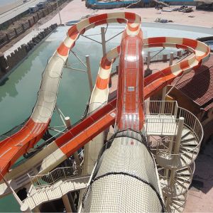 Rainbow Racer Boomerango Space Bowl Fiberglass Water Slide for Amusement Parks