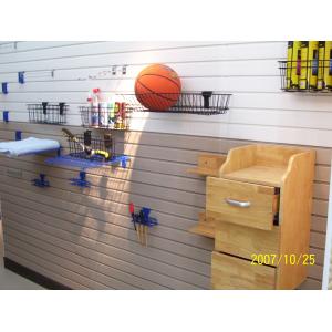 Cheap SGS Certification PVC Slatwall Panels For Display / Shelves , Easy To Clean for sale