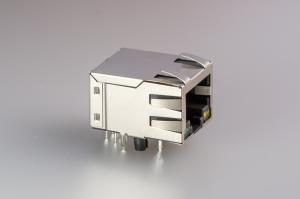 Cheap Vertical RJ45 With Transformer 8 Pin Single Port With Shield And LED Female Jack for sale