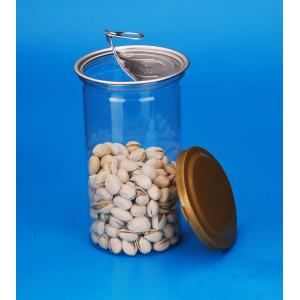 China Plastic Pet Storage Jar Eco Friendly Food Grade Material Wth Aluminium Lid on sale
