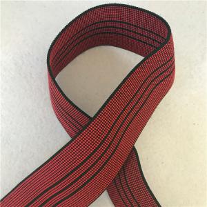 Cheap 50mm High Tenacity Outdoor Furniture Webbing Red With 3 Black Lines for sale