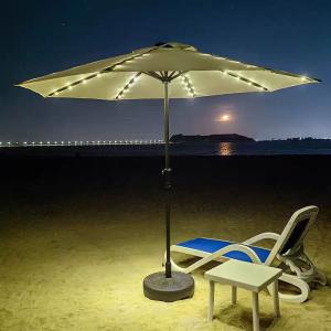 Aluminum Frame Middle Pole Beach Umbrella with Outdoor Foam Cushion and Water