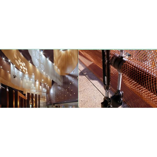 Aluminum Metal Coil Drapery , Chain Link Drapery For Architectural Declaration