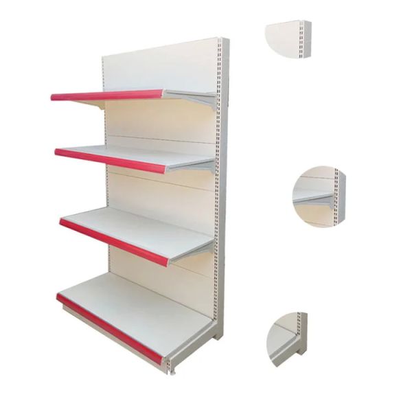 Q235 Mental Milk White Flat Panel Supermarket Display Rack Retail Store Shelf